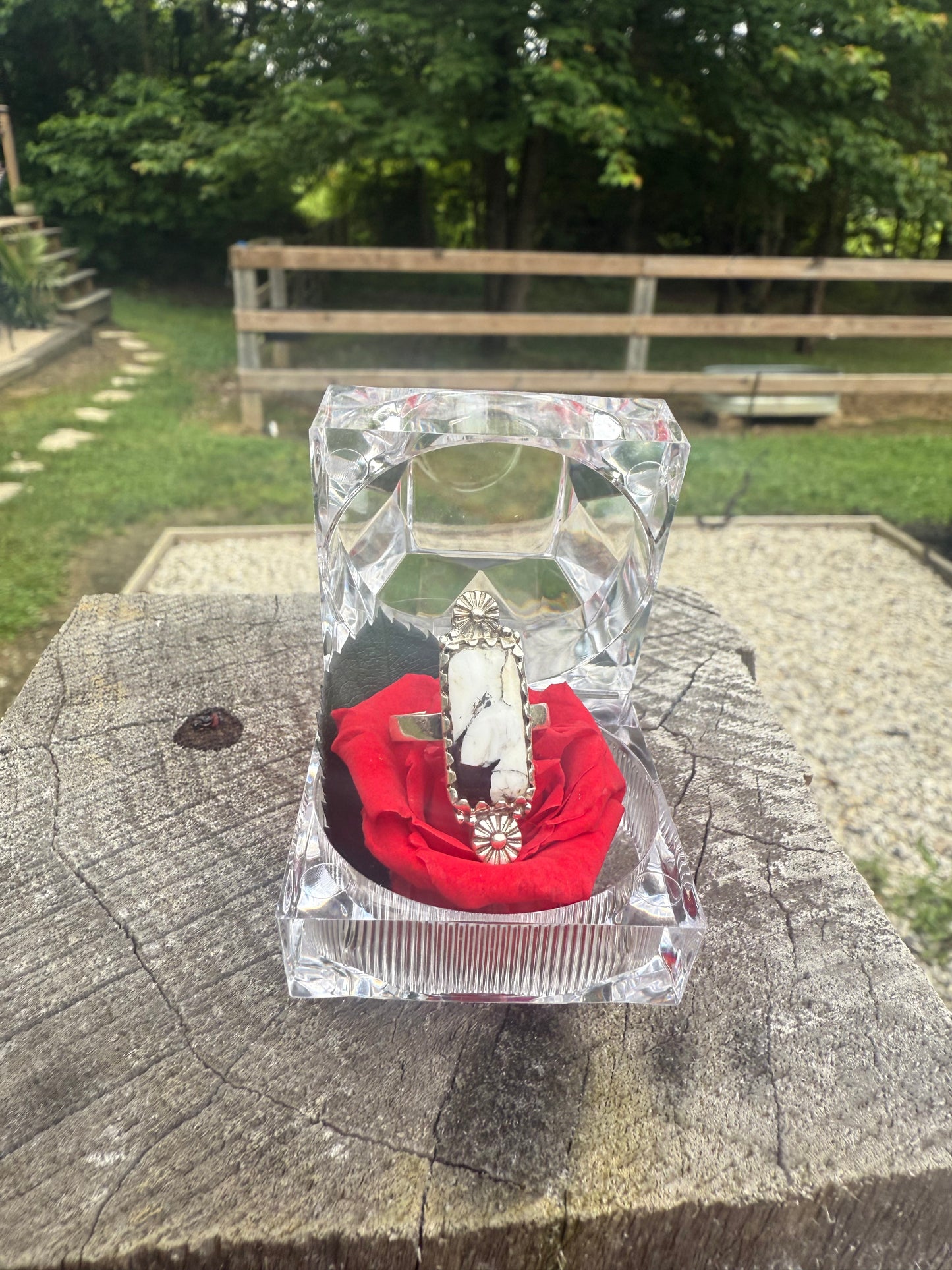 White buffalo ring (adjustable)