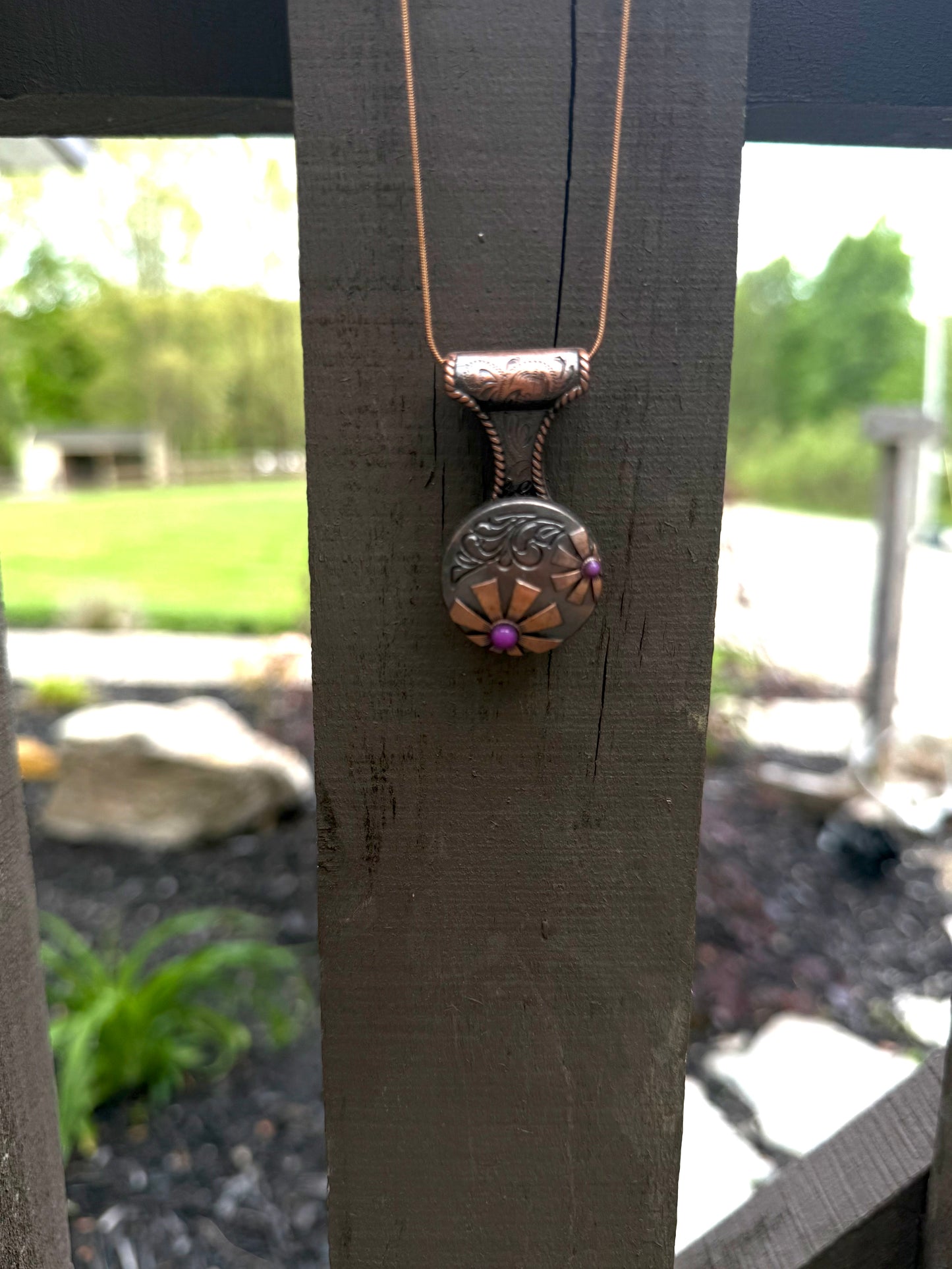 Purple concho necklace