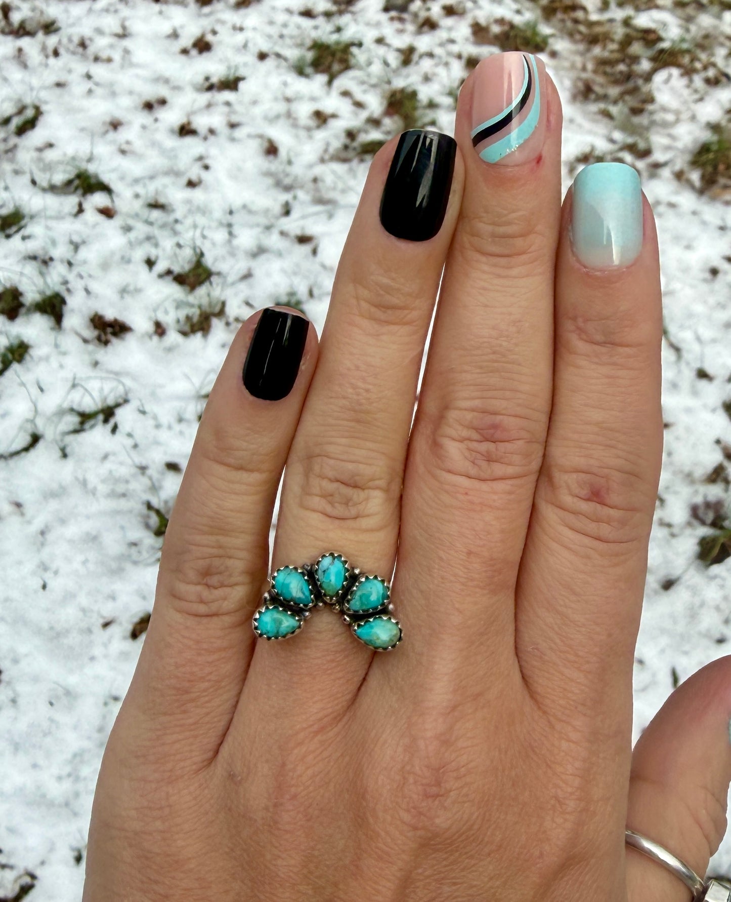 Turquoise stacker rings (made to order)