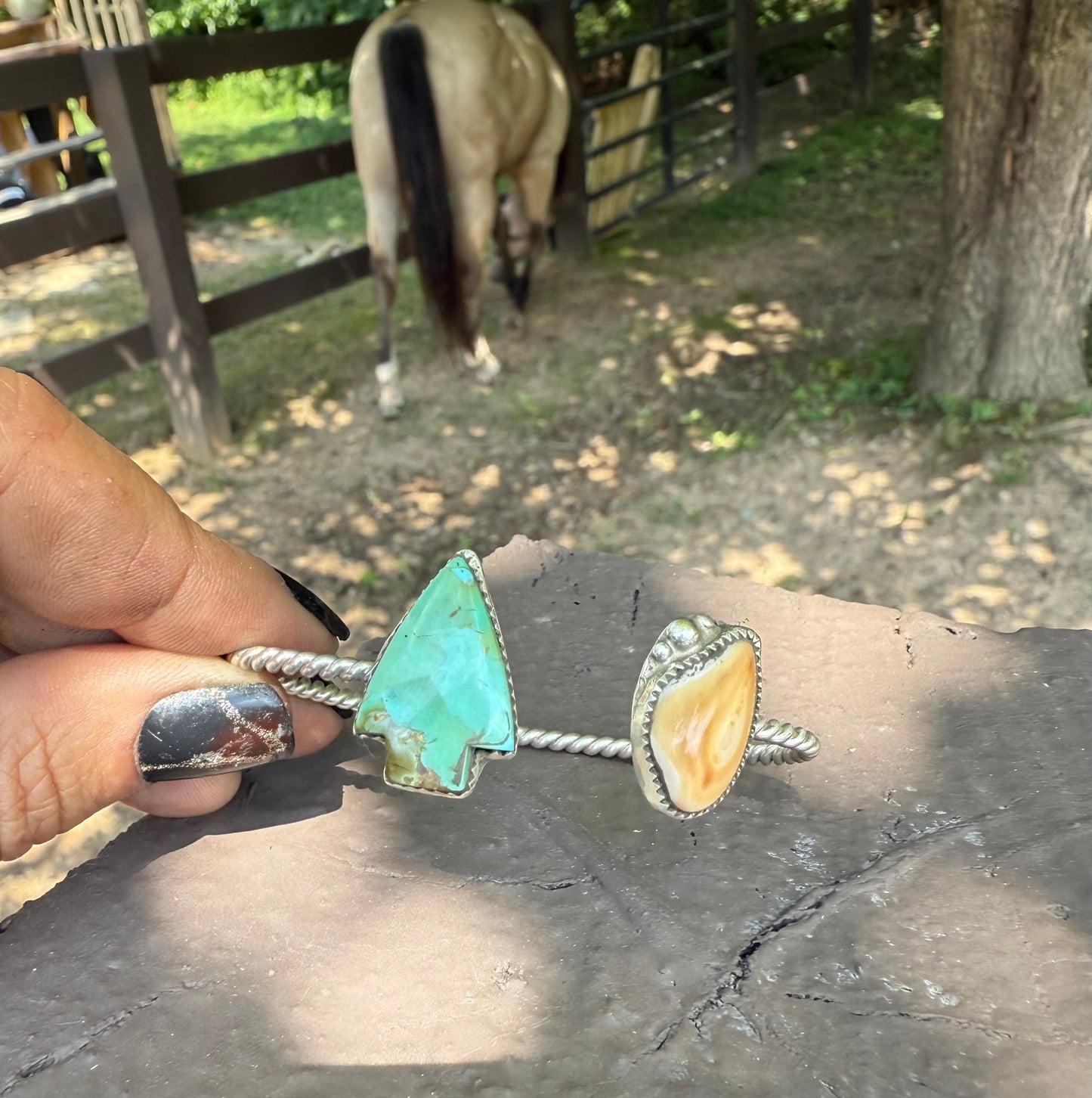 Arrowhead & elk ivory cuff