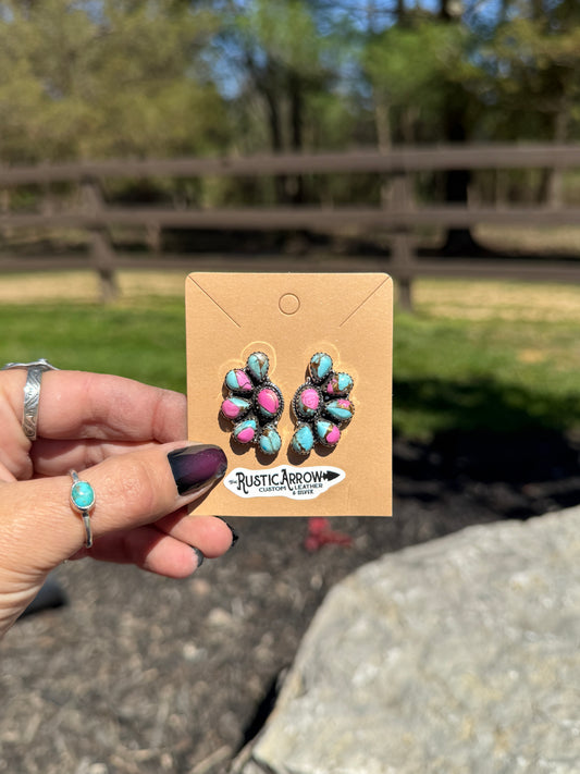 Cotton candy earrings (made to order)