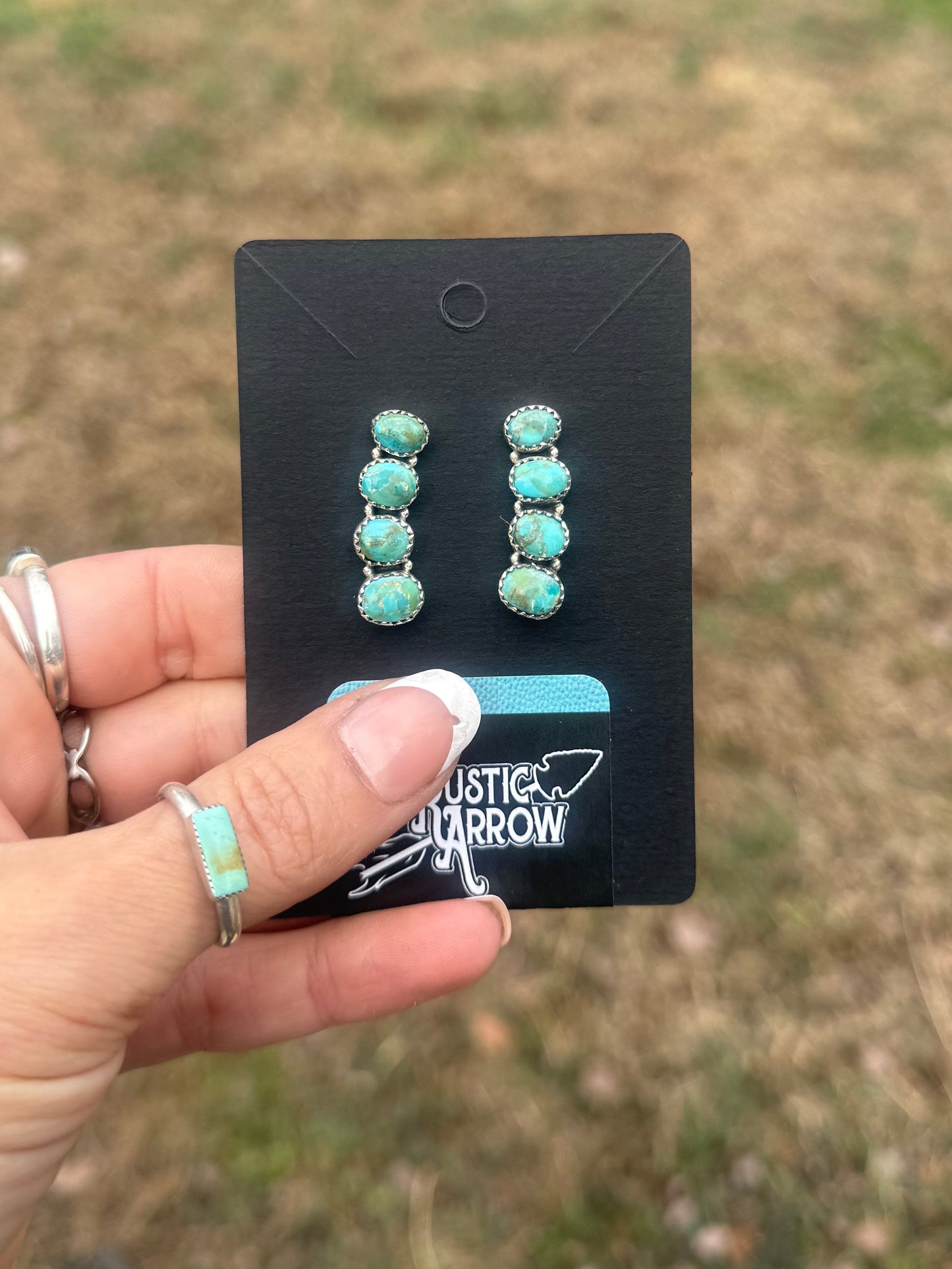 Turquoise stud earrings (made to order)