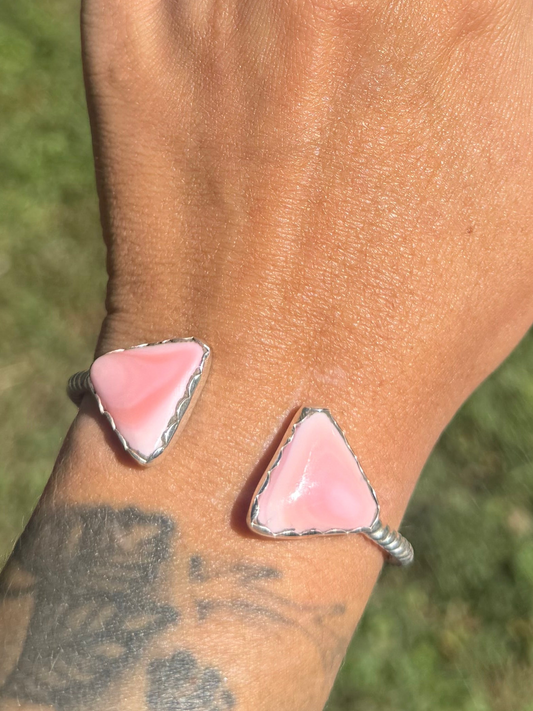 Pink conch cuff (made to order)