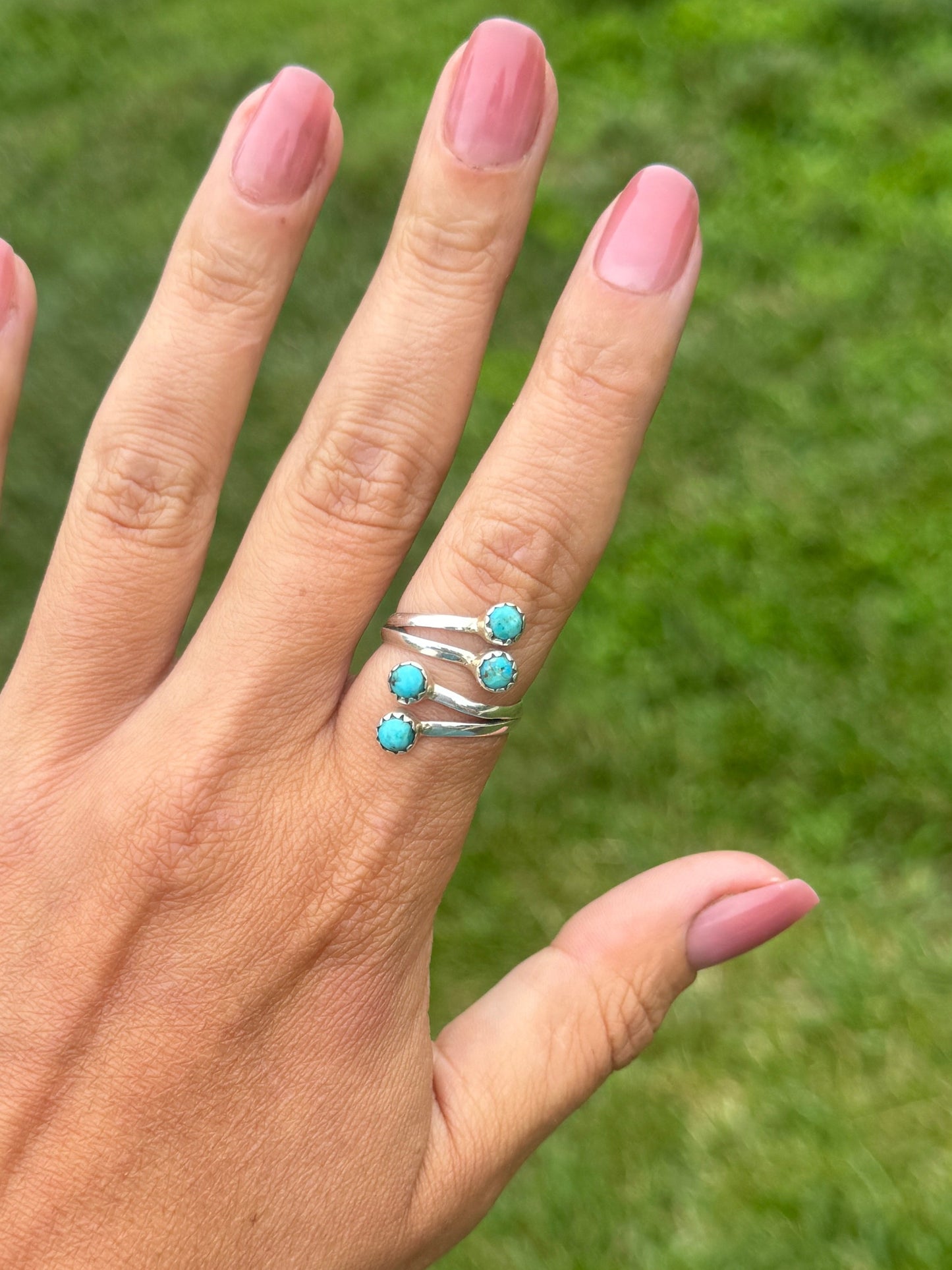 Dainty turquoise rings (adjustable) made to order