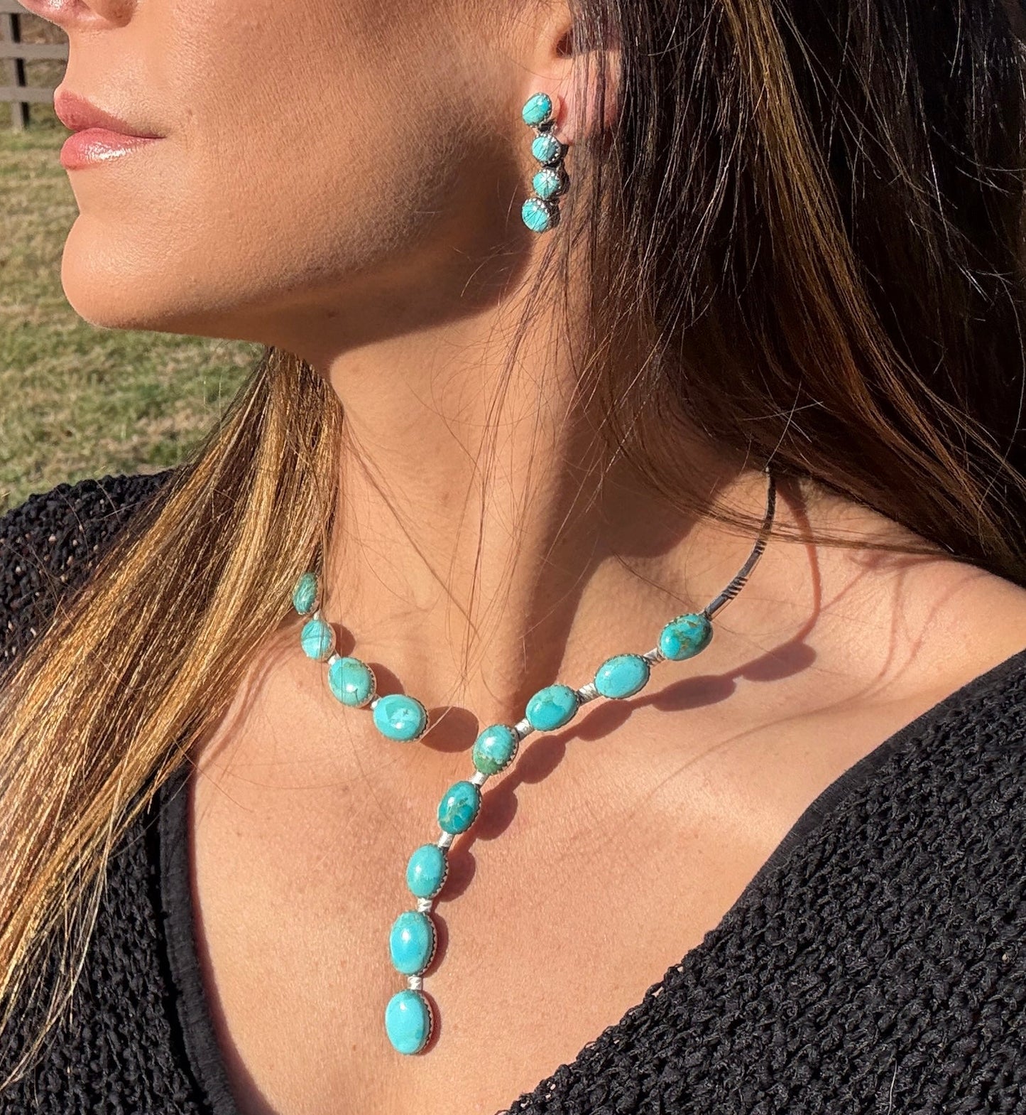 Turquoise stud earrings (made to order)
