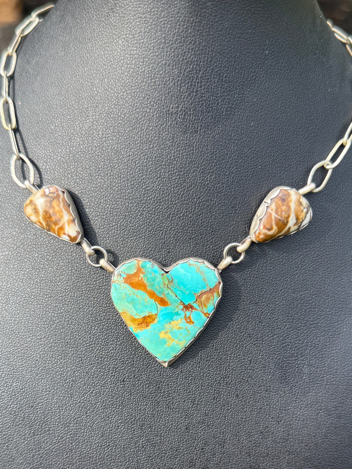 Large Kingman heart necklace