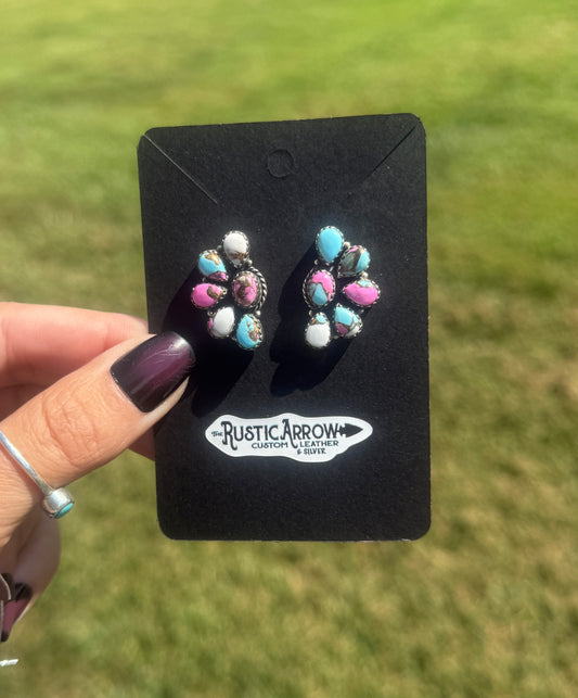 Cotton candy earrings (made to order)