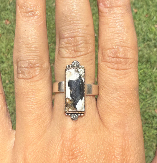 White buffalo adjustable ring