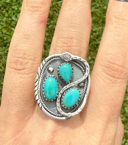 3 stone turquoise ring