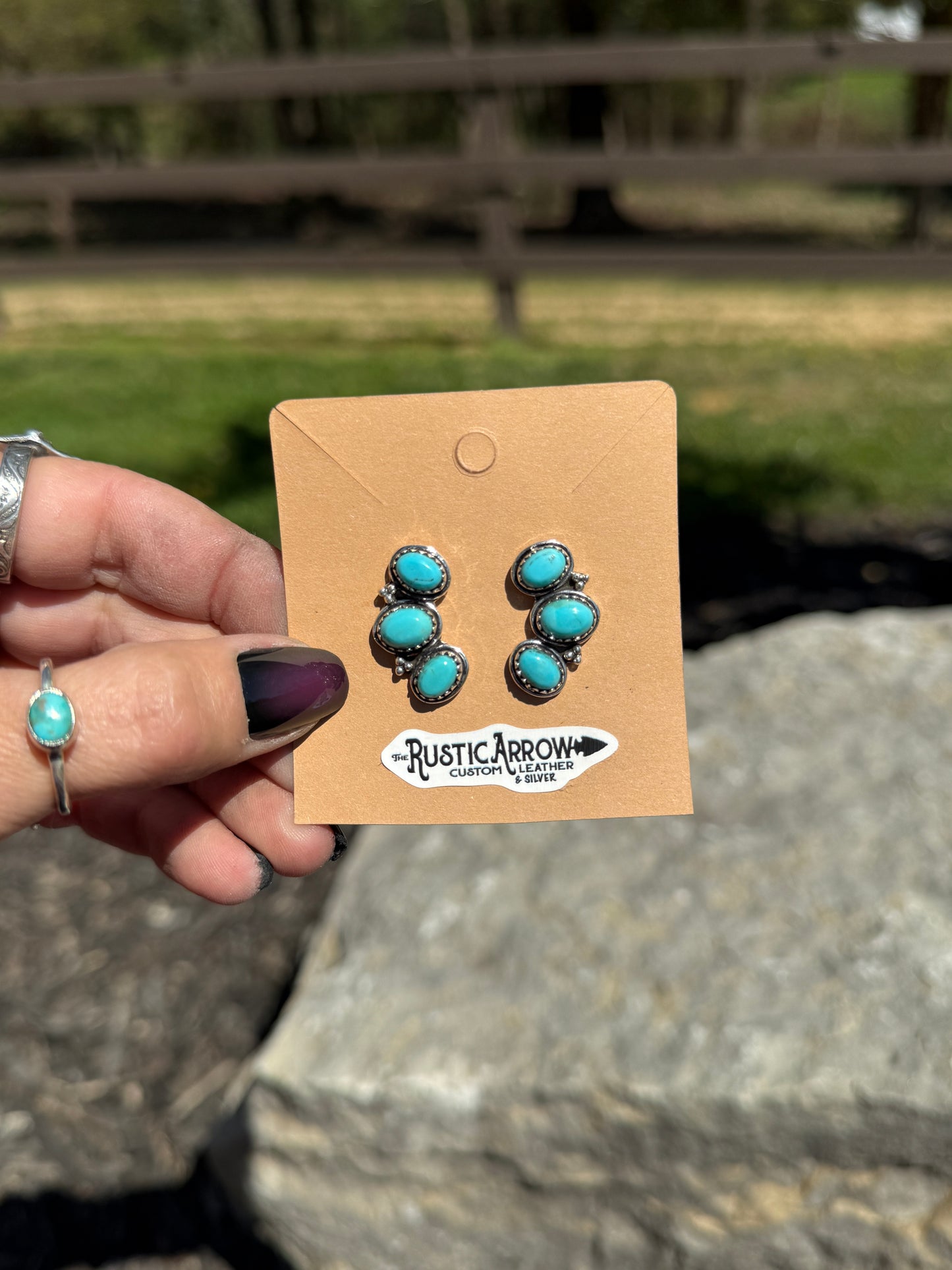 Turquoise stud earrings (made to order)