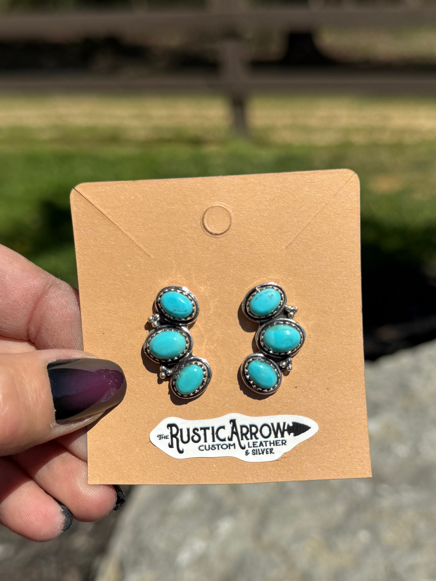Turquoise stud earrings (made to order)