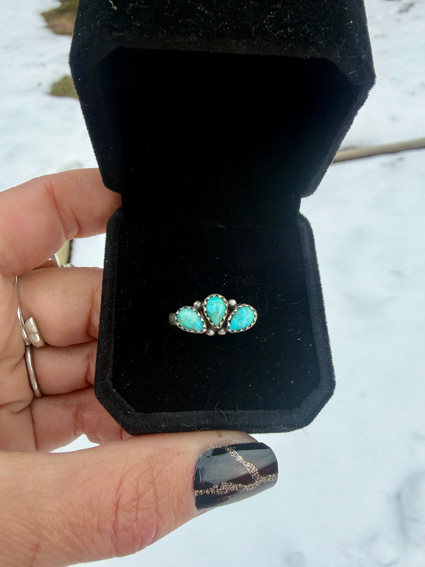 Turquoise mini cluster ring (made to order)