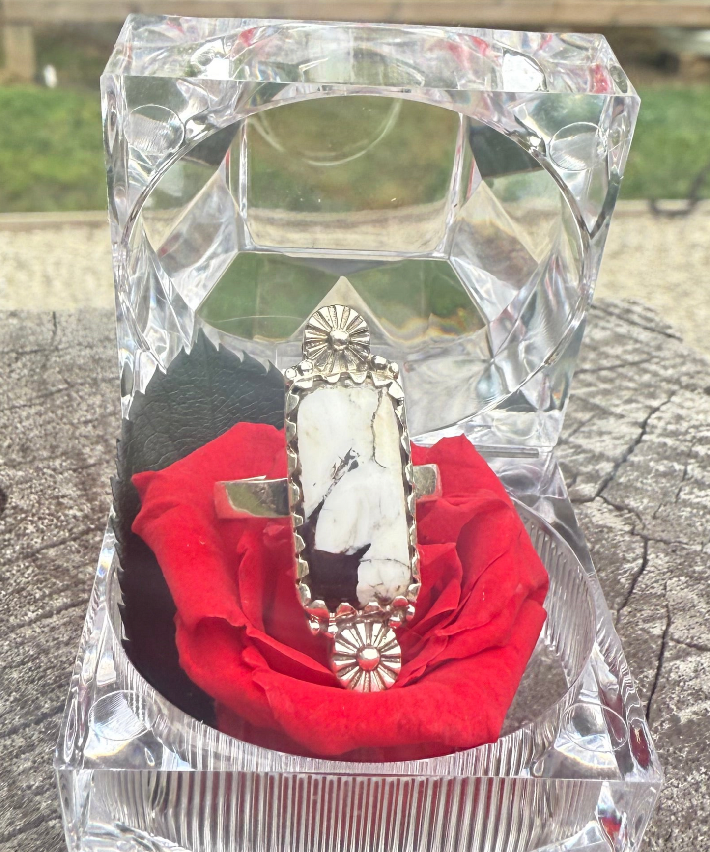 White buffalo ring (adjustable)