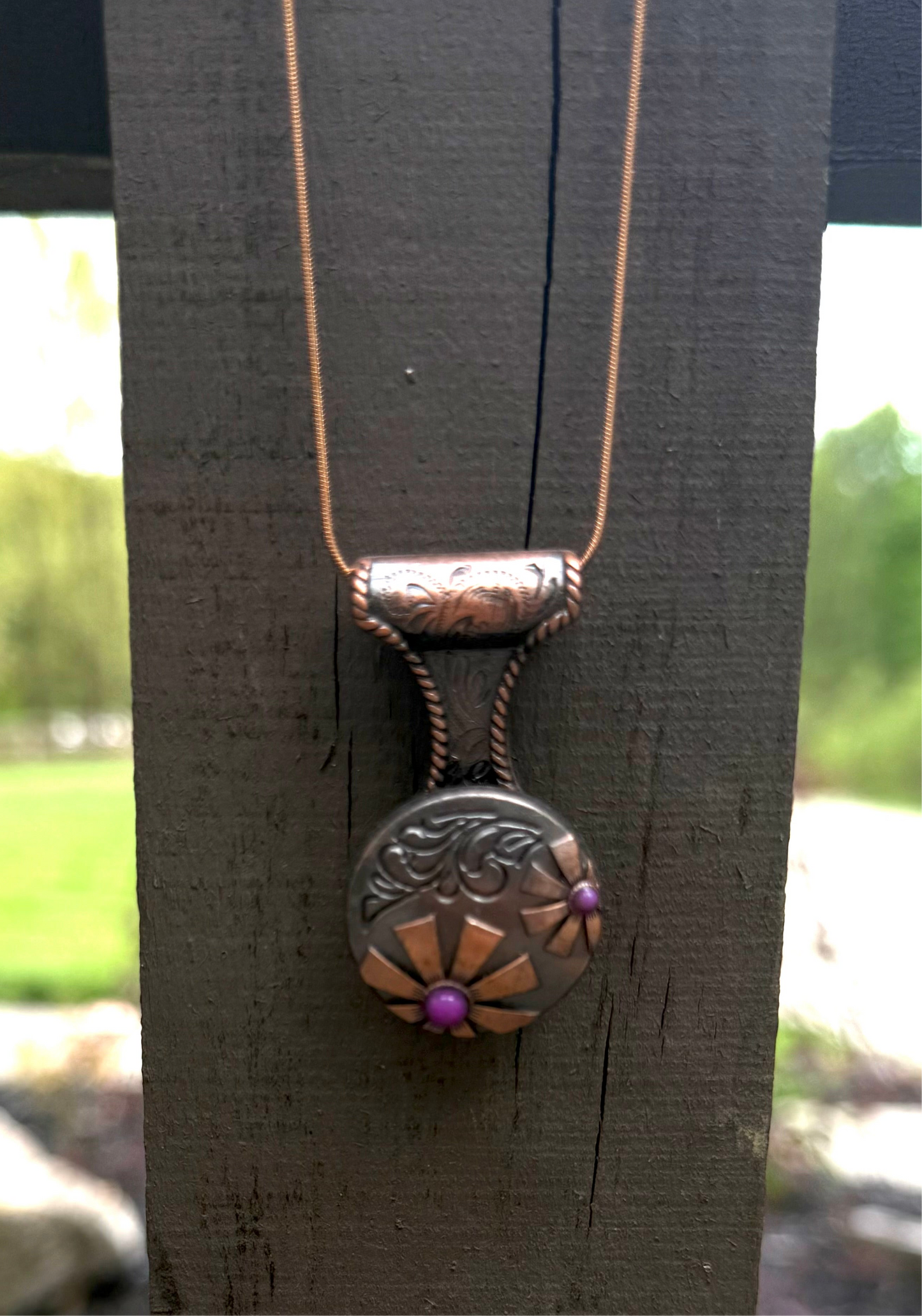 Purple concho necklace