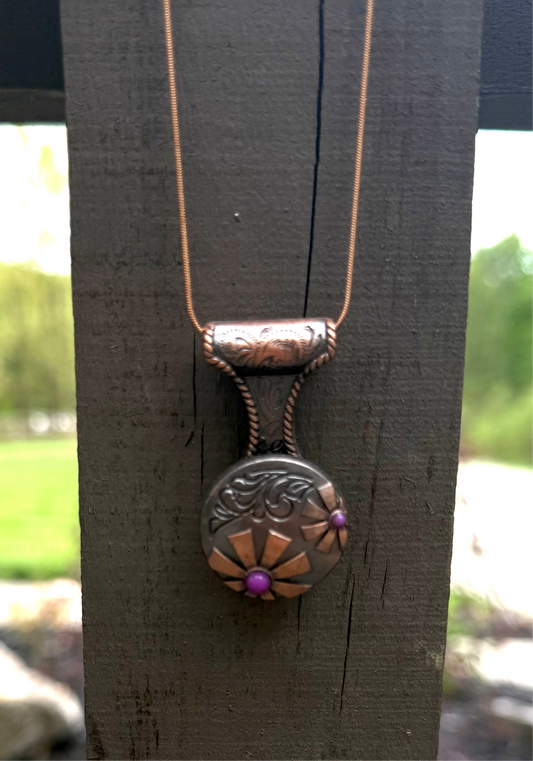 Purple concho necklace