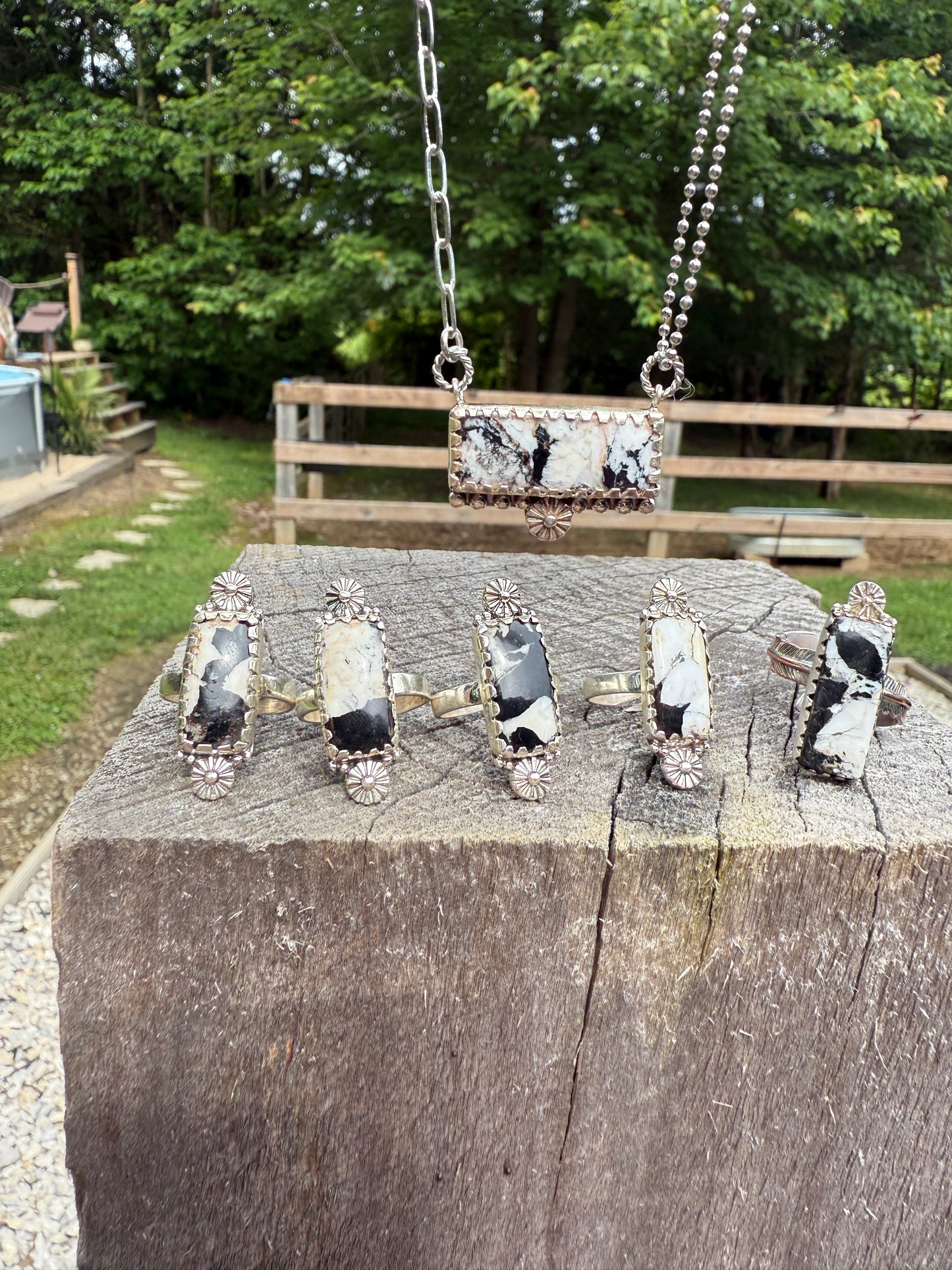 White buffalo ring (adjustable)