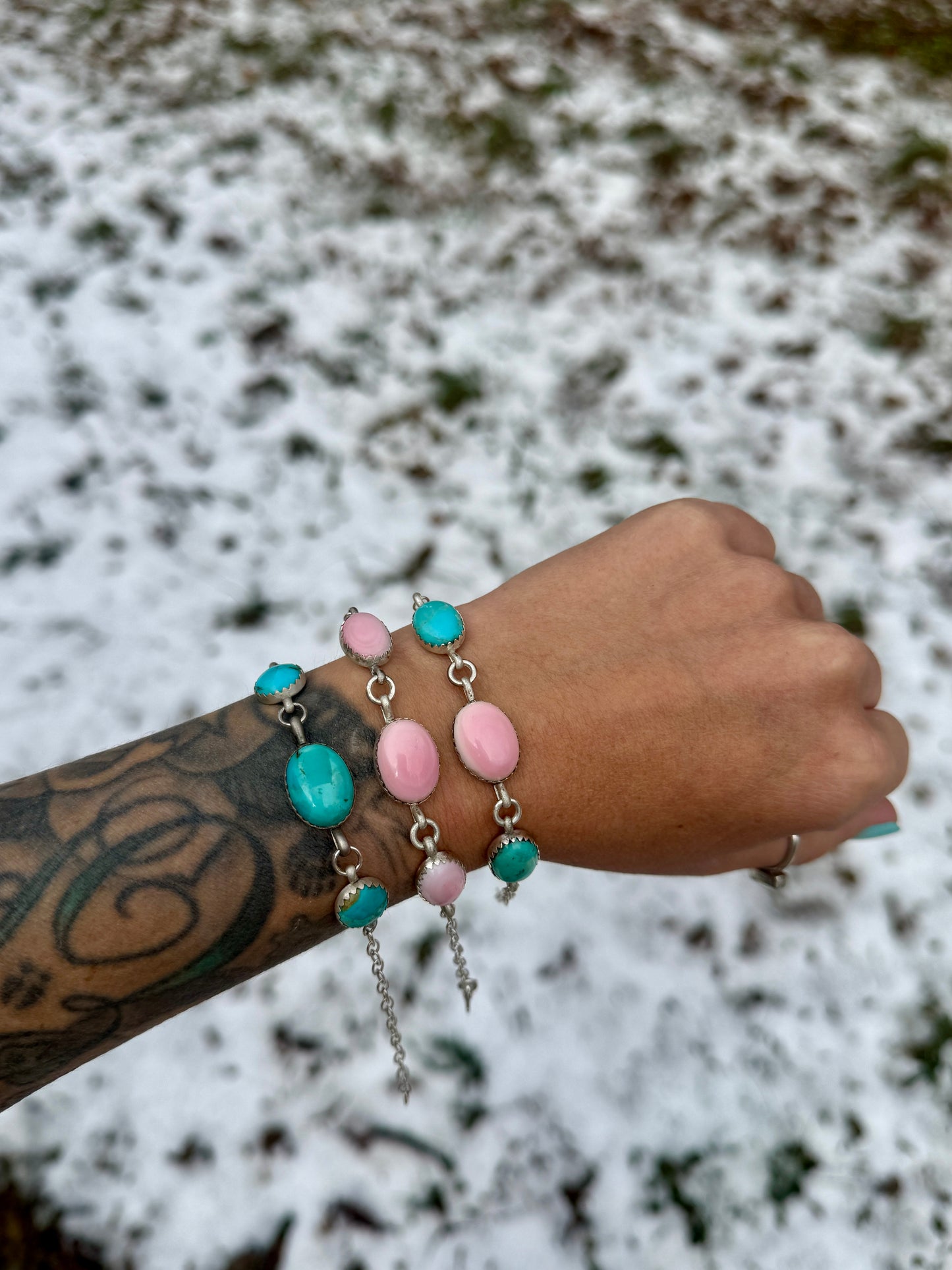 3 stone bracelets (made to order)