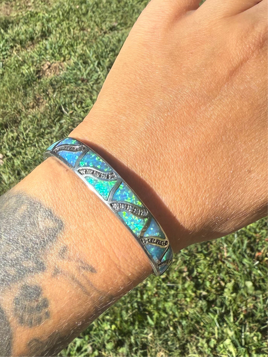 Turquoise opal cuff