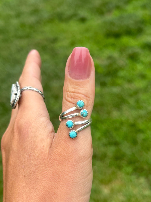 Dainty turquoise rings (adjustable) made to order