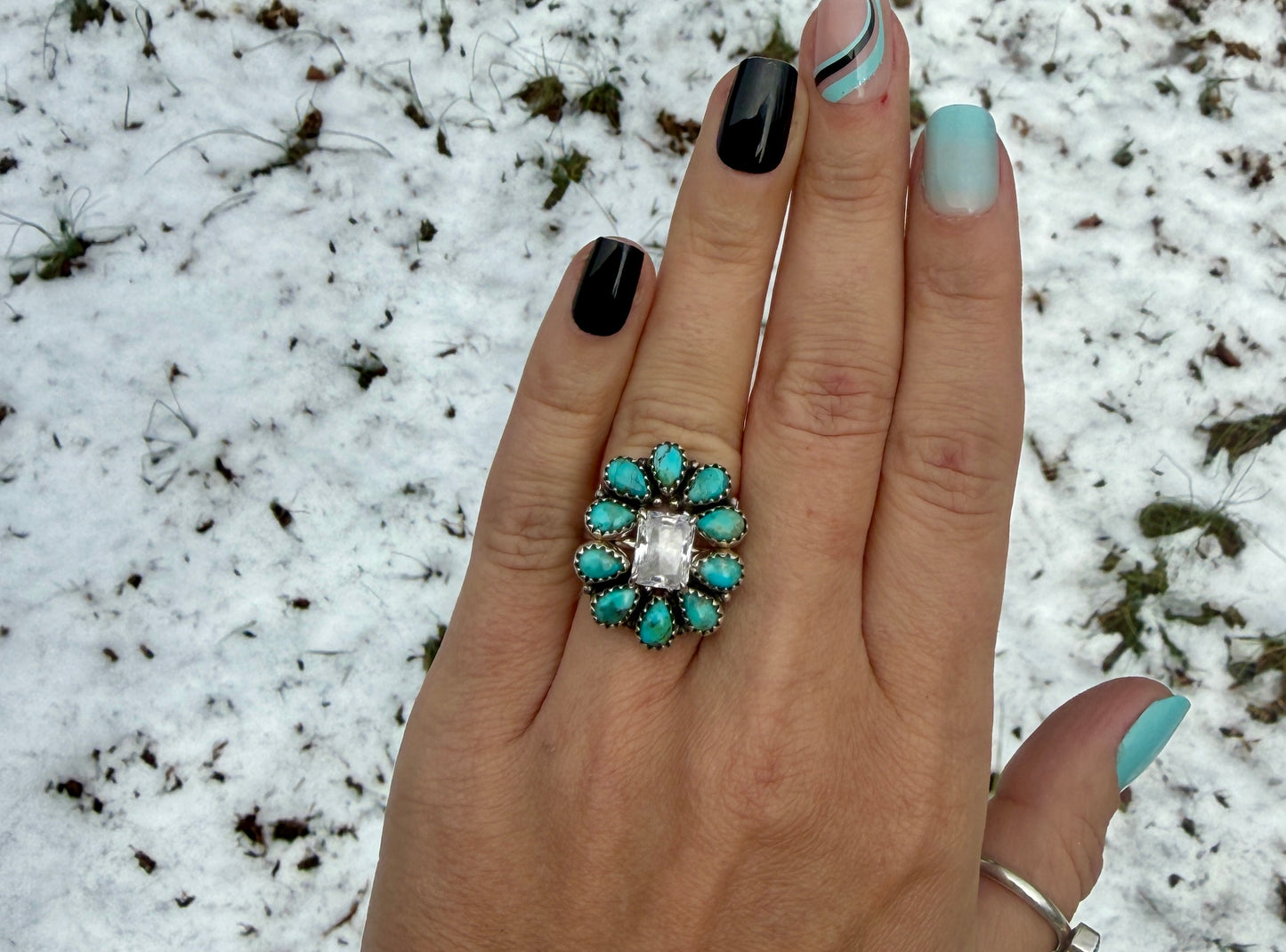 Turquoise stacker rings (made to order)