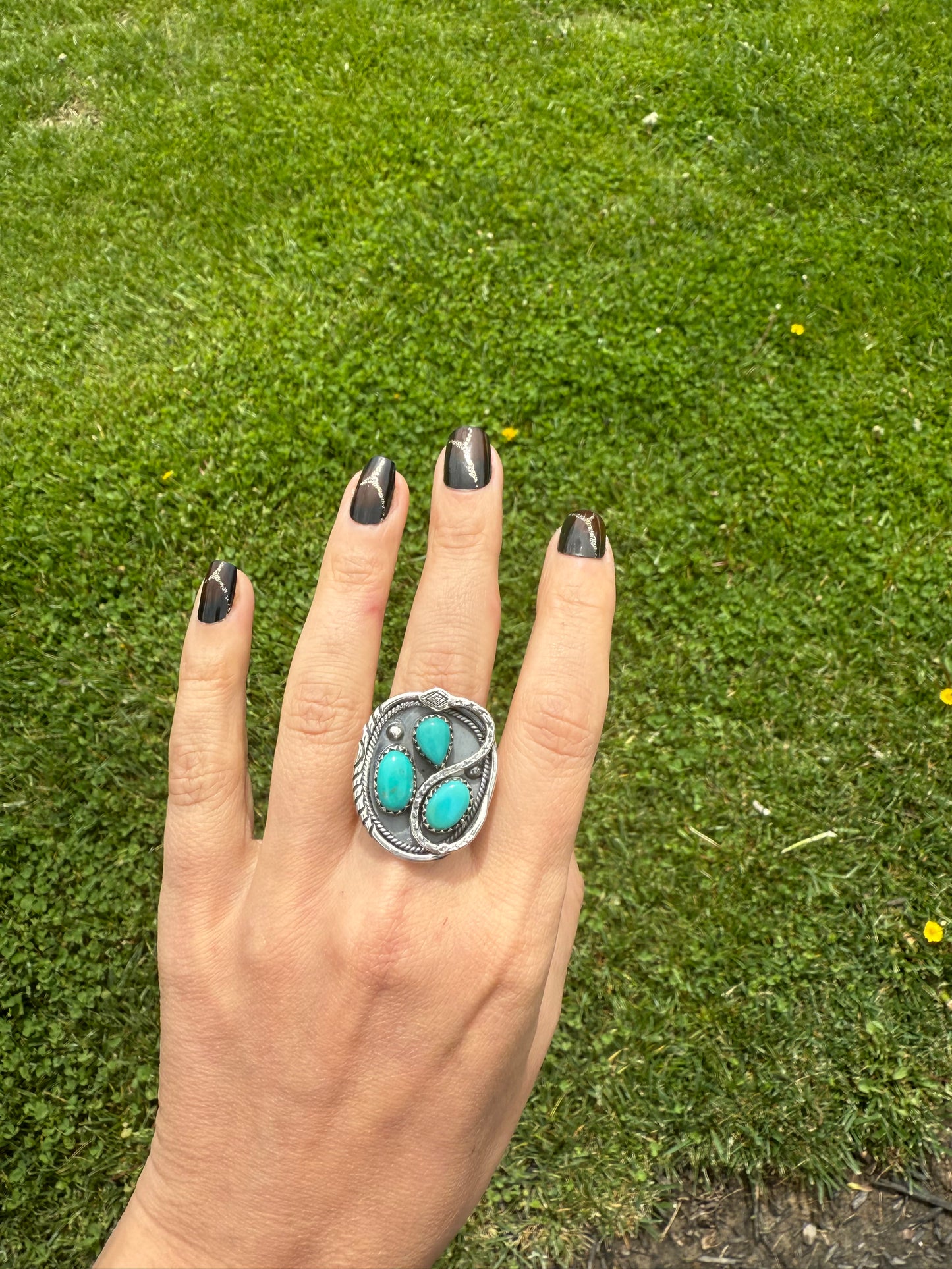 3 stone turquoise ring