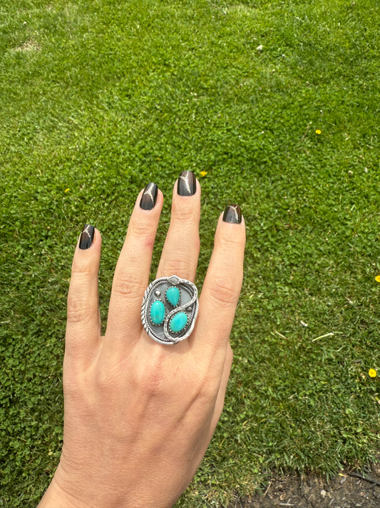 3 stone turquoise ring