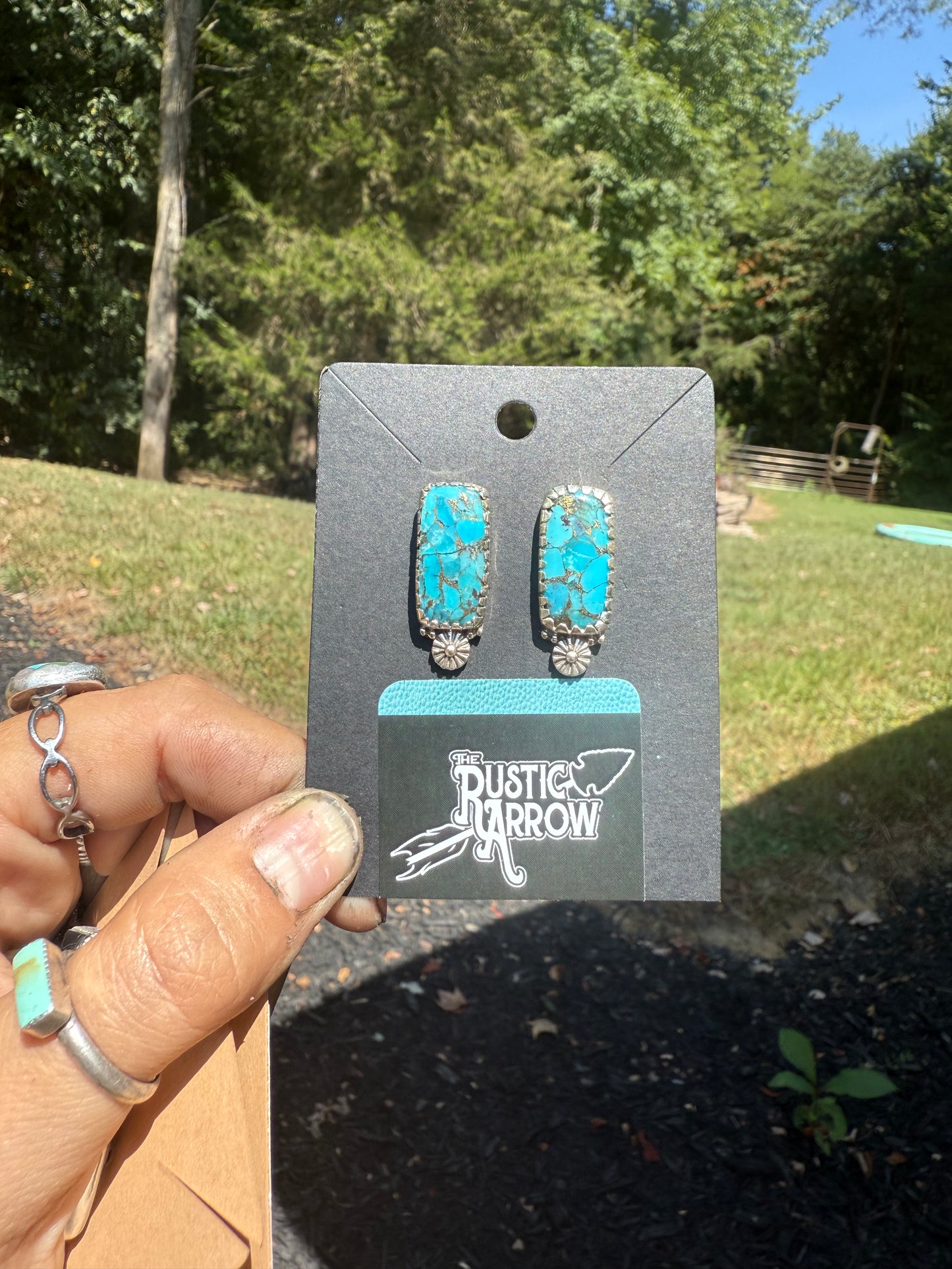 Turquoise earring studs